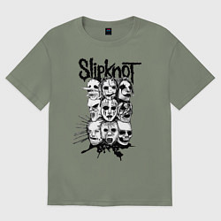 Футболка оверсайз женская Slipknot Faces, цвет: авокадо
