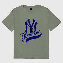 Футболка оверсайз женская NY - Yankees, цвет: авокадо