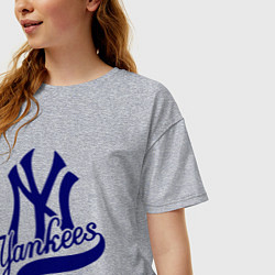 Футболка оверсайз женская NY - Yankees, цвет: меланж — фото 2