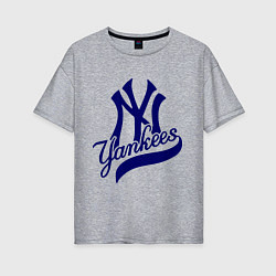 Футболка оверсайз женская NY - Yankees, цвет: меланж
