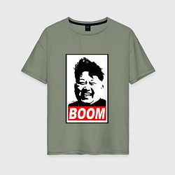 Футболка оверсайз женская BOOM: Kim Chen Eun, цвет: авокадо