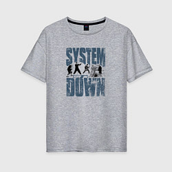 Футболка оверсайз женская System of a Down большое лого, цвет: меланж