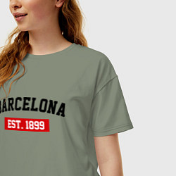 Футболка оверсайз женская FC Barcelona Est. 1899, цвет: авокадо — фото 2
