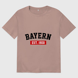 Футболка оверсайз женская FC Bayern Est. 1900, цвет: пыльно-розовый