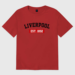Футболка оверсайз женская FC Liverpool Est. 1892, цвет: красный
