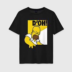 Футболка оверсайз женская Homer D'OH!, цвет: черный