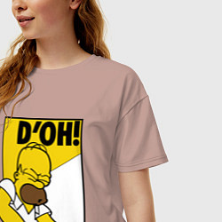 Футболка оверсайз женская Homer D'OH!, цвет: пыльно-розовый — фото 2