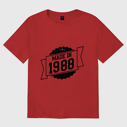 Футболка оверсайз женская Made in 1988, цвет: красный