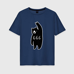 Футболка оверсайз женская Bad Bear: 666 Rock, цвет: тёмно-синий
