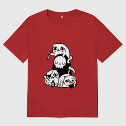 Футболка оверсайз женская CAT GOT YOUR SOUL, цвет: красный