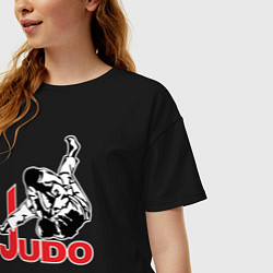 Футболка оверсайз женская Judo Master, цвет: черный — фото 2