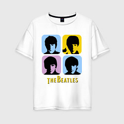 Женская футболка оверсайз The Beatles: pop-art