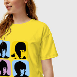 Футболка оверсайз женская The Beatles: pop-art, цвет: желтый — фото 2