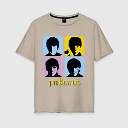 Футболка оверсайз женская The Beatles: pop-art, цвет: миндальный