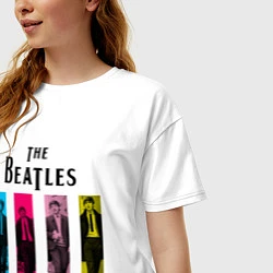 Футболка оверсайз женская Walking Beatles, цвет: белый — фото 2