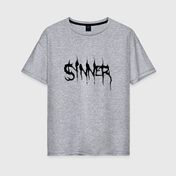 Футболка оверсайз женская Real Sinner, цвет: меланж