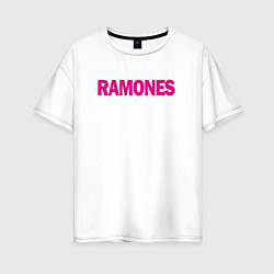 Футболка оверсайз женская Ramones Boyband, цвет: белый