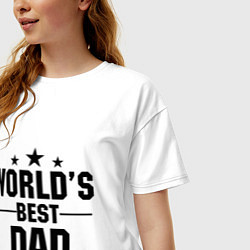 Футболка оверсайз женская Worlds best DADDY, цвет: белый — фото 2