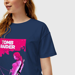 Футболка оверсайз женская Tomb Raider: Pink Style, цвет: тёмно-синий — фото 2