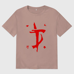 Футболка оверсайз женская MARK OF THE DOOM SLAYER, цвет: пыльно-розовый