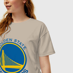 Футболка оверсайз женская Golden state Warriors, цвет: миндальный — фото 2