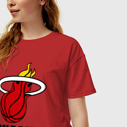 Футболка оверсайз женская Miami Heat-logo, цвет: красный — фото 2