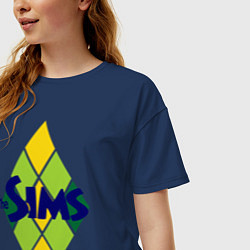 Футболка оверсайз женская The Sims, цвет: тёмно-синий — фото 2
