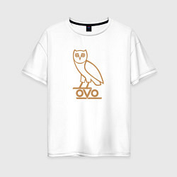 Футболка оверсайз женская OVO Owl, цвет: белый