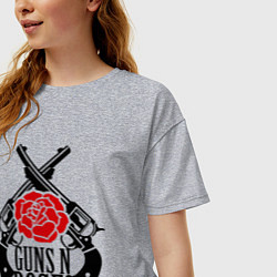 Футболка оверсайз женская Guns n Roses: guns, цвет: меланж — фото 2