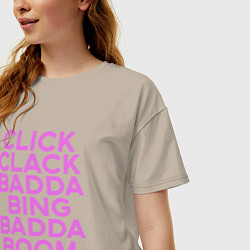 Футболка оверсайз женская Click Clack Black Pink, цвет: миндальный — фото 2
