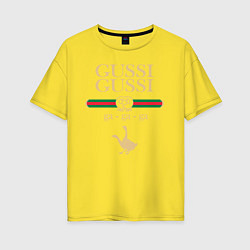 Футболка оверсайз женская GUSSI GUSSI Fashion, цвет: желтый