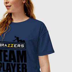 Футболка оверсайз женская Brazzers Team Player, цвет: тёмно-синий — фото 2