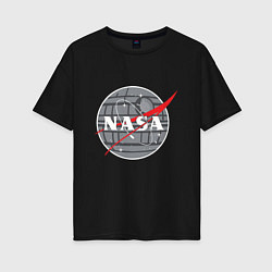 Футболка оверсайз женская NASA: Death Star, цвет: черный