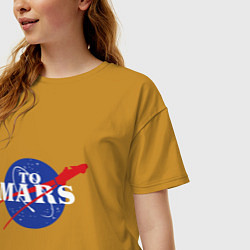 Футболка оверсайз женская На Марс, цвет: горчичный — фото 2