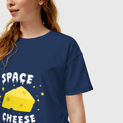 Футболка оверсайз женская Space Cheese, цвет: тёмно-синий — фото 2