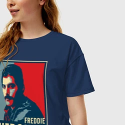Футболка оверсайз женская Freddie Mercury, цвет: тёмно-синий — фото 2