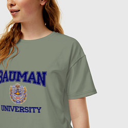 Футболка оверсайз женская BAUMAN University, цвет: авокадо — фото 2