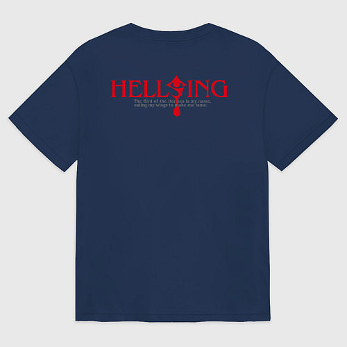 Женская футболка оверсайз Alucard Pentagram / Тёмно-синий – фото 2