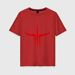 Футболка оверсайз женская Quake logo, цвет: красный