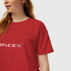 Футболка оверсайз женская SpaceX, цвет: красный — фото 2