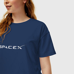 Футболка оверсайз женская SpaceX, цвет: тёмно-синий — фото 2