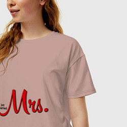 Футболка оверсайз женская Mrs: Just married, цвет: пыльно-розовый — фото 2