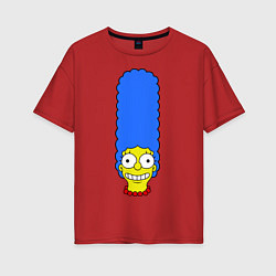 Футболка оверсайз женская Marge Face, цвет: красный