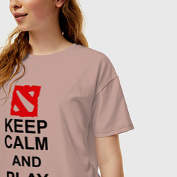 Футболка оверсайз женская Keep Calm & Play Dota, цвет: пыльно-розовый — фото 2