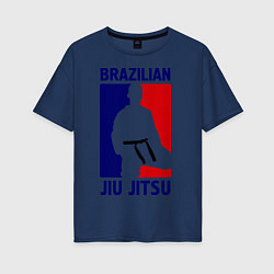 Футболка оверсайз женская Brazilian Jiu jitsu, цвет: тёмно-синий