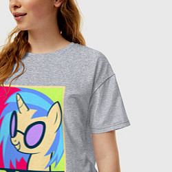 Футболка оверсайз женская DJ Pon-3 RAVE, цвет: меланж — фото 2