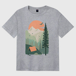 Футболка оверсайз женская Wood Adventure, цвет: меланж