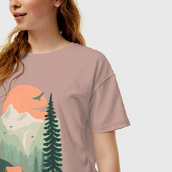 Футболка оверсайз женская Wood Adventure, цвет: пыльно-розовый — фото 2