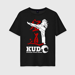 Футболка оверсайз женская Kudo, цвет: черный