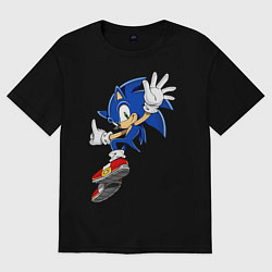 Футболка оверсайз женская Sonic, цвет: черный